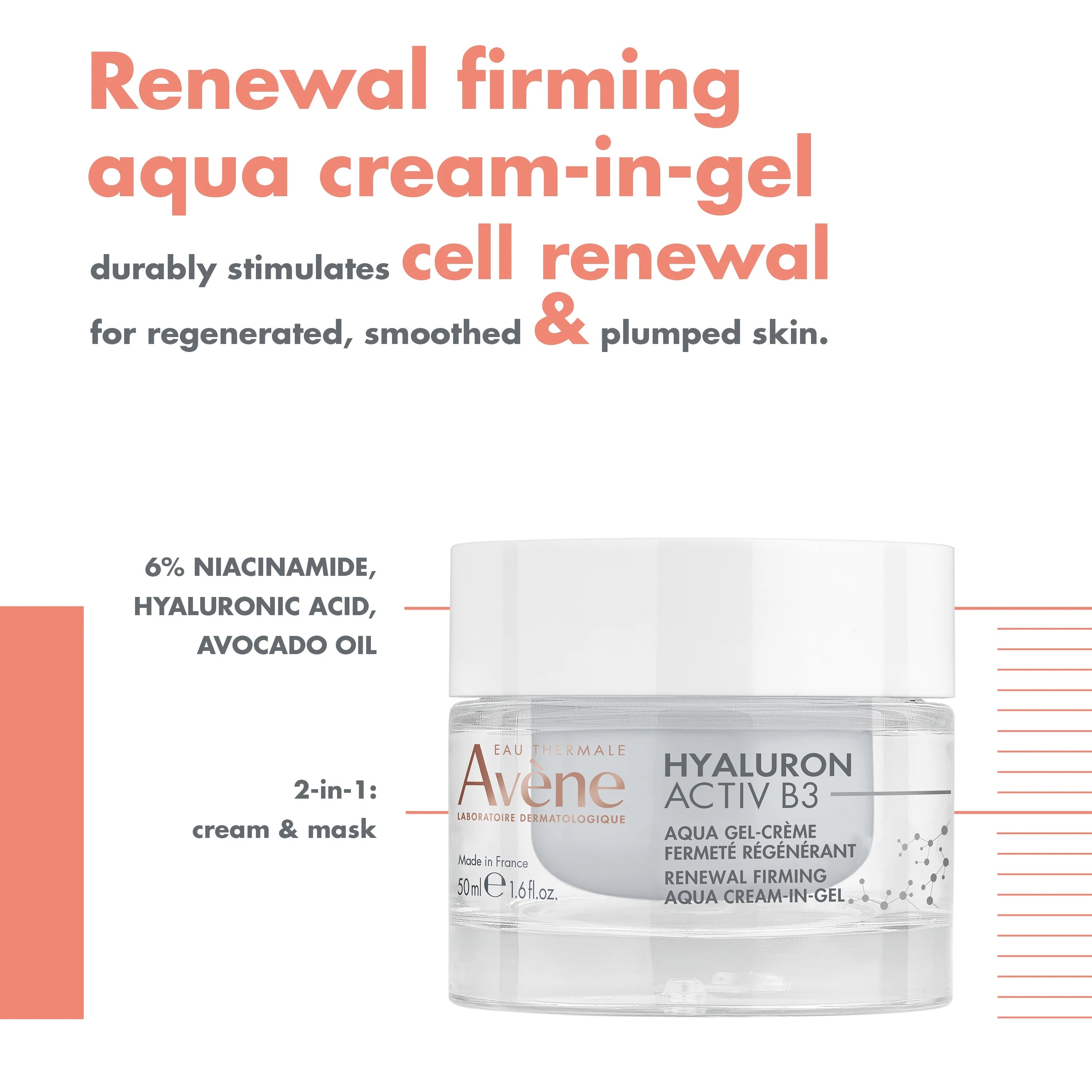 Avene Hyaluron Activ B3 Renewal Firming Aqua Cream-in-Gel 50ml – Hydrating and Firming Moisturizer-2