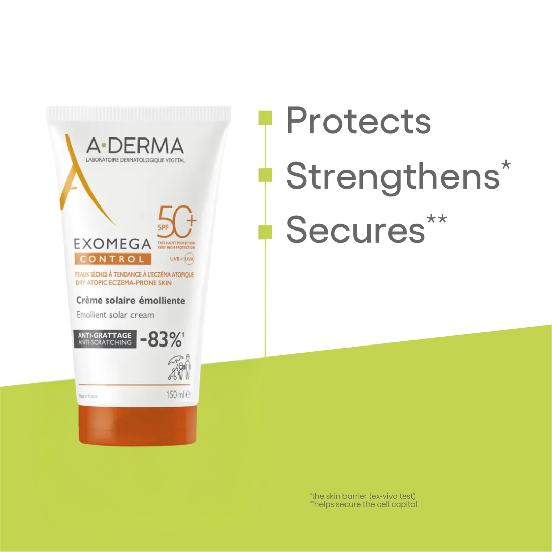 ADerma Exomega Emollient Sunscreen SPF50+ for Dry to Atopic Skin 150ml