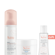 Avene Gentle Cleansing Foam + Avene Hydrance Aqua-Gel Get Free Avene Micellar Lotion-1