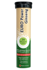 EURO Power Ginseng – 20 Effervescent Tablets, Grapefruit-Lemon Flavour