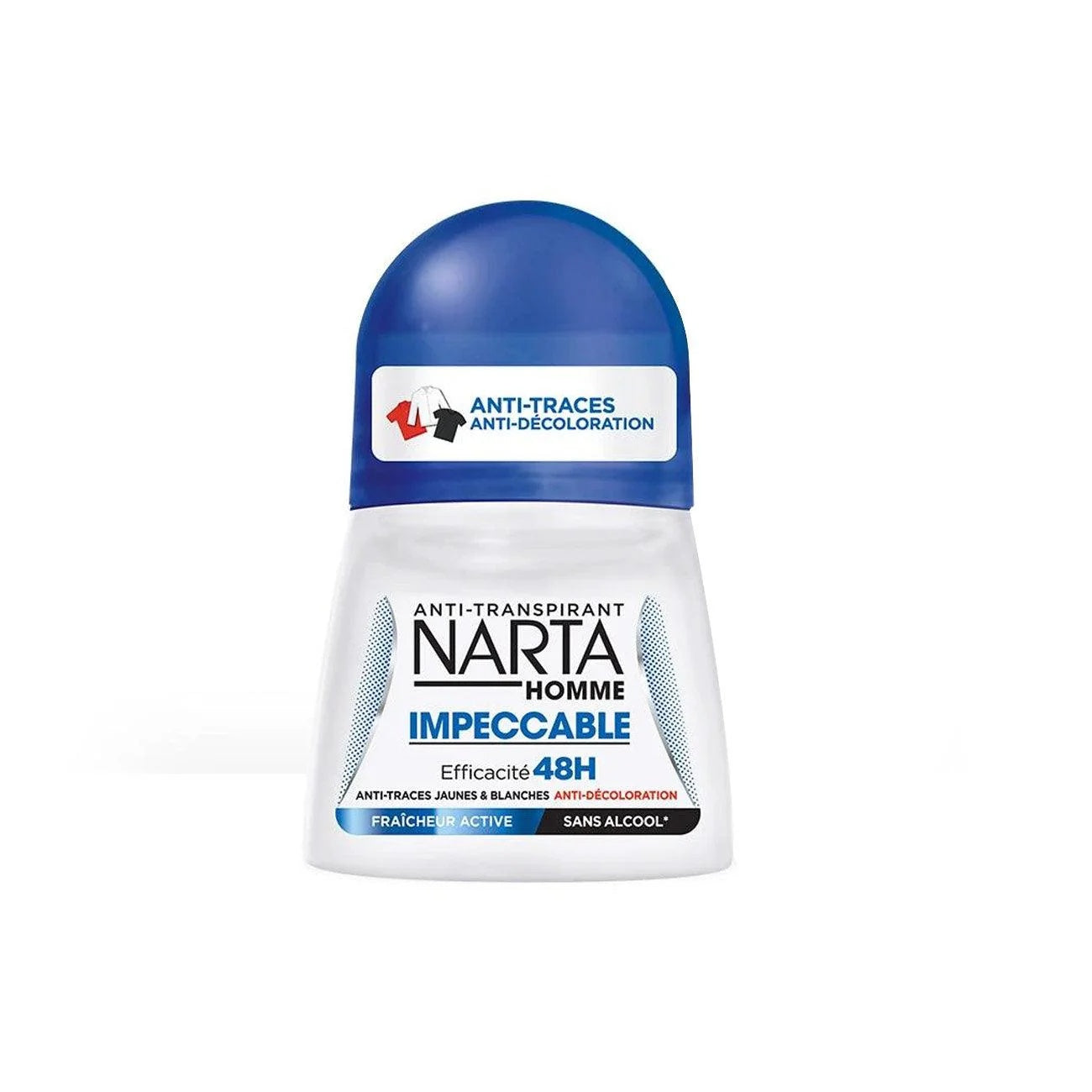 Narta Homme Impeccable Roll-On Deodorant for Men 50ml – 48H Anti-Stain & Anti-Discoloration Protection-1