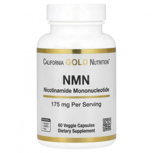 California Gold Nutrition NMN 175mg 60 Veggie Capsules | Cellular Energy Support Supplement