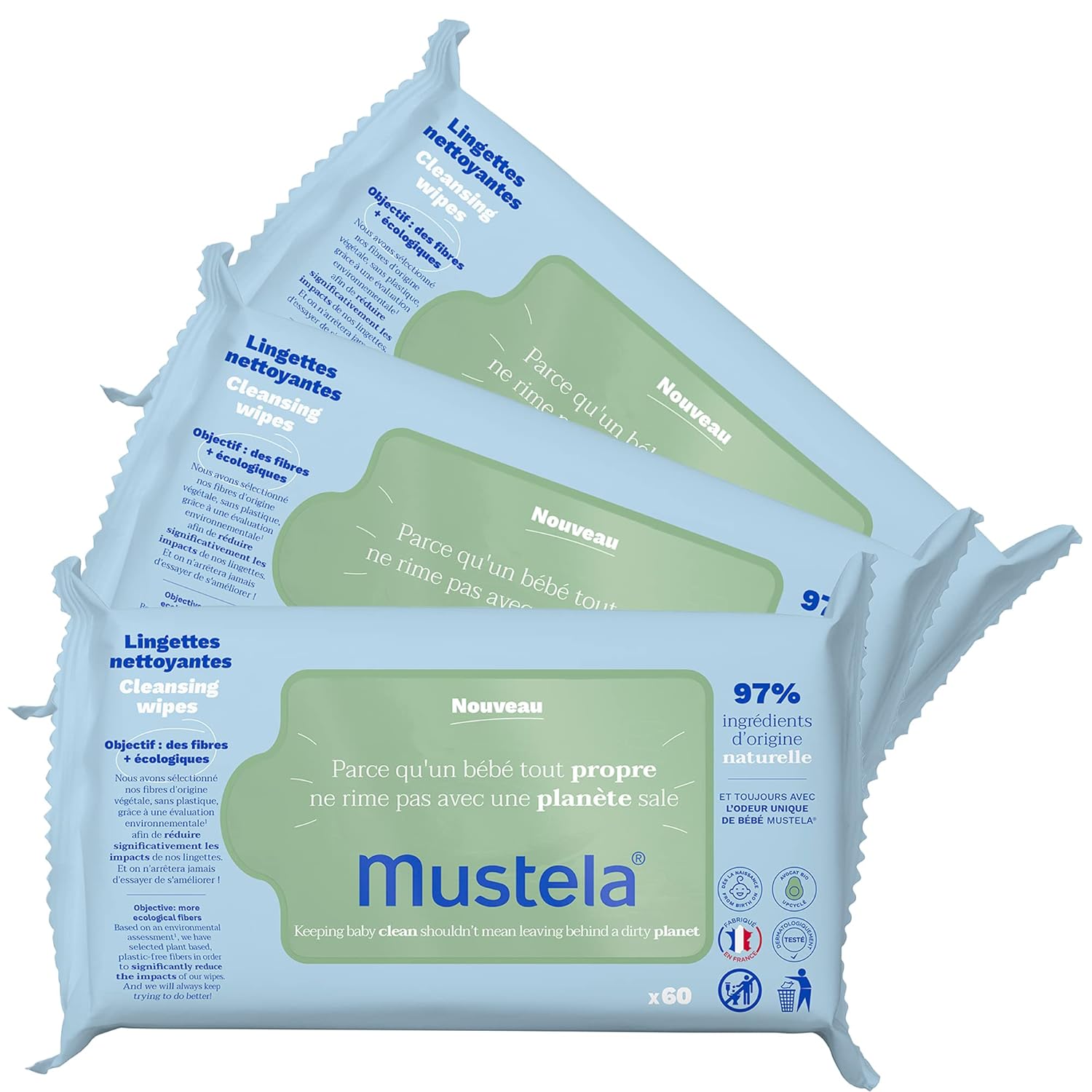 Mustela Cleansing Wipes 60 Wet Wipes-2