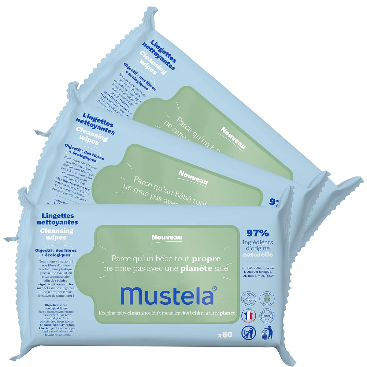 Mustela Cleansing Wipes 60 Wet Wipes-2