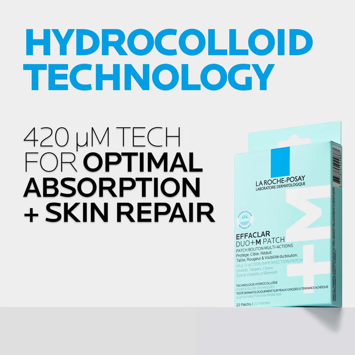 La Roche Posay Effaclar Duo +M Patch 22 Hydrocolloid Acne Patches for Blemish Protection and Fast Spot Reduction-5