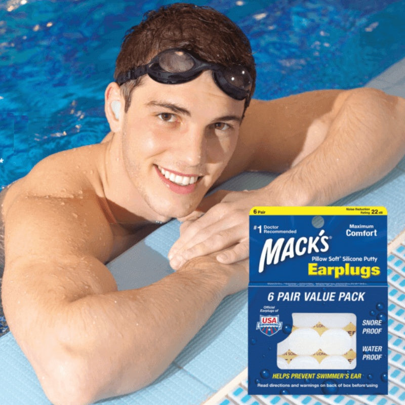 Mack’s Multi-Purpose Silicone Ear Plugs (22 dB) - 6 Pairs-2