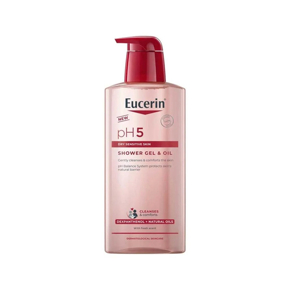 Eucerin pH5 Shower Gel & Oil 400ml – Gentle Cleansing for Dry Sensitive Skin-1