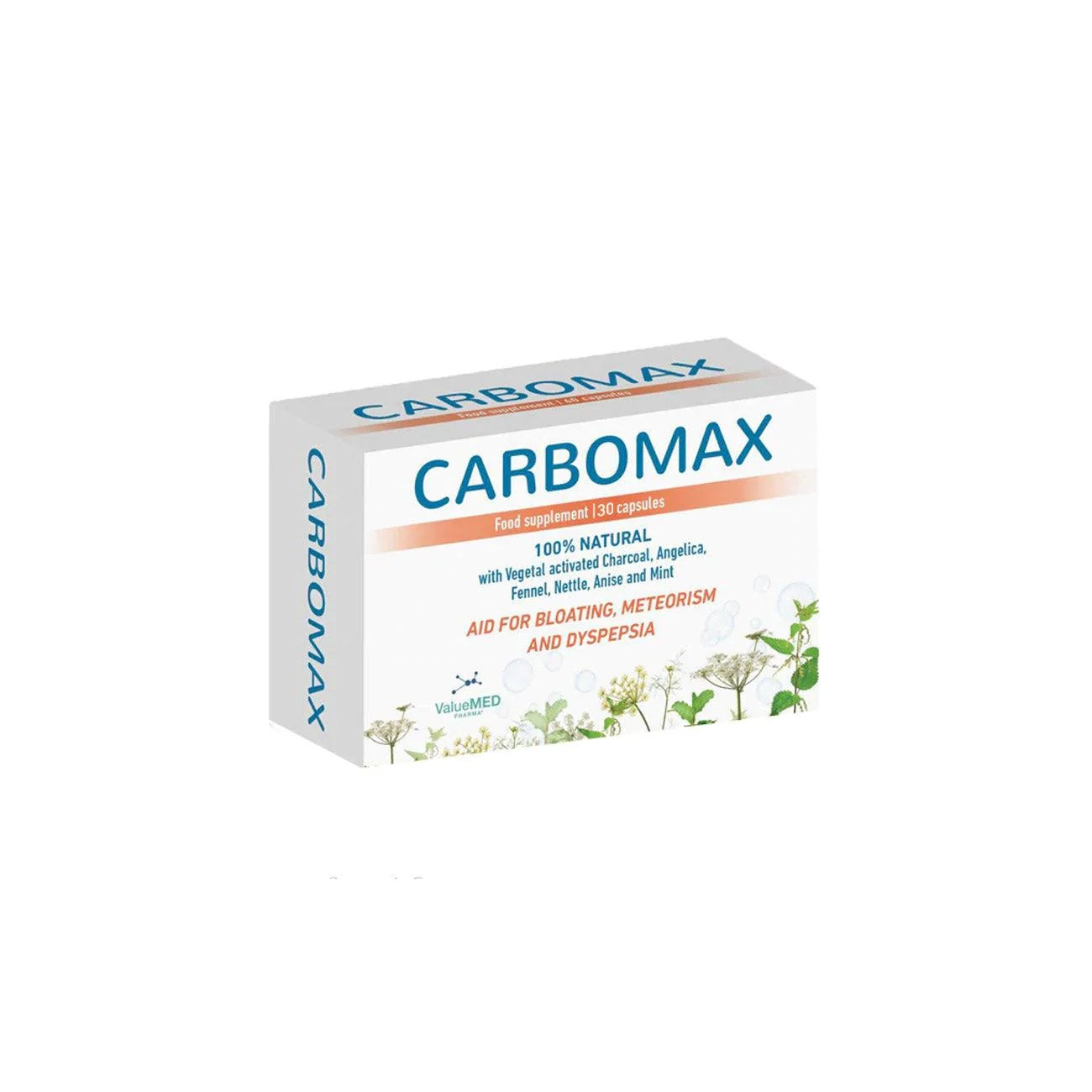 Carbomax – 30 Capsules – Natural Relief for Bloating & Digestion-1