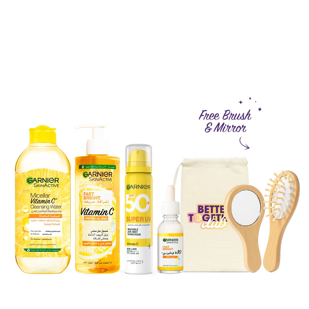 Garnier Vitamin C Complete Glow Kit – Micellar Water, Face Wash, SPF 50, and Serum Bundle – 20% Off-1
