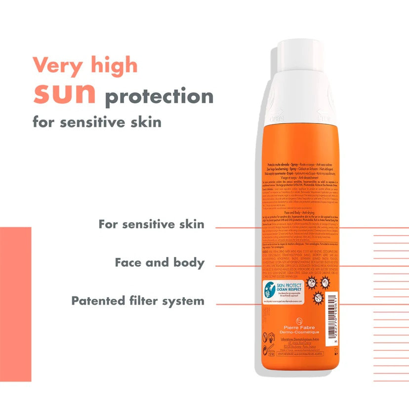 Avene Very High Sun Protection SPF 50+ Spray 200ML - Broad-Spectrum UV Defense for All Skin Types-3