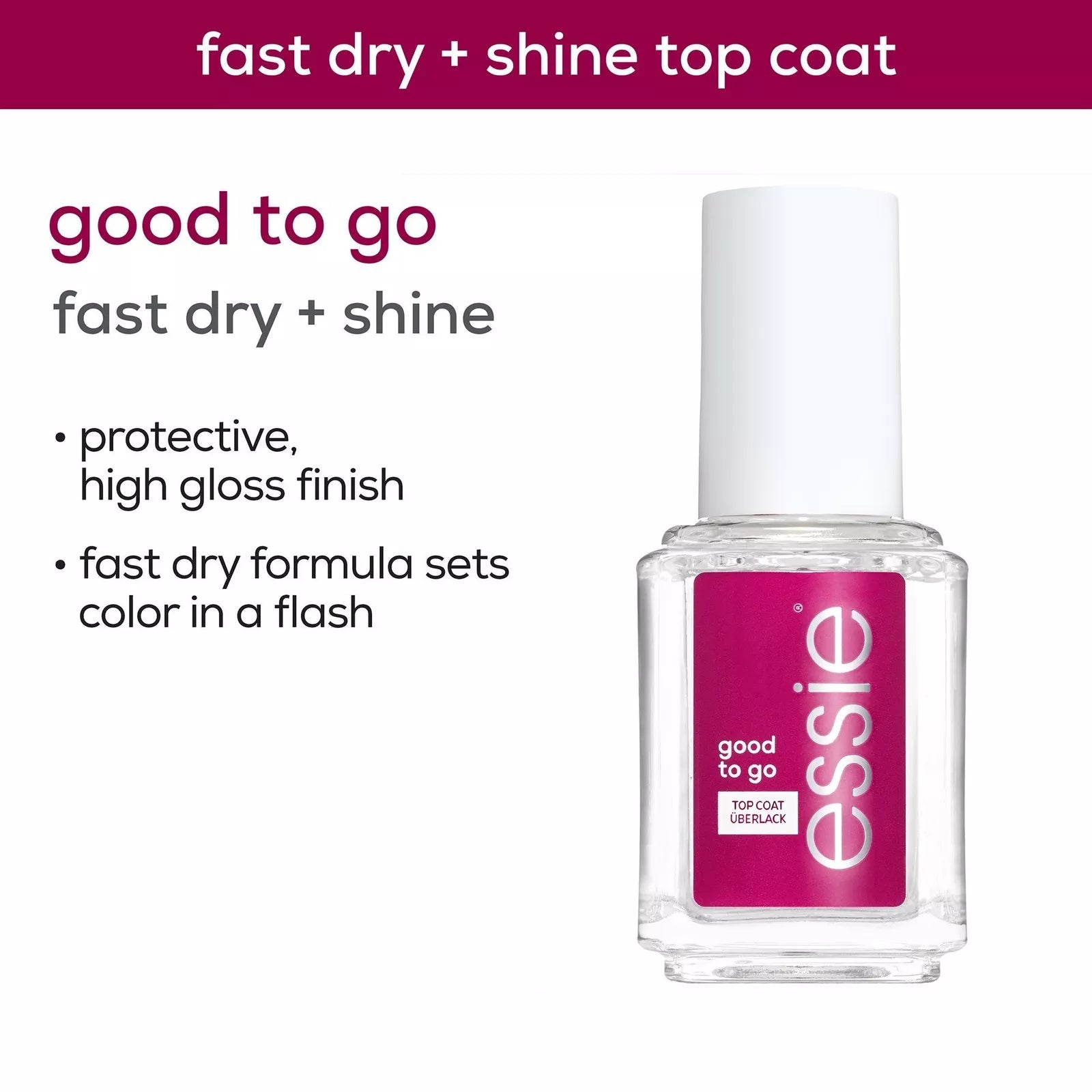 Essie Good to Go Top Coat Fast-Drying, High-Shine Finish 13.5 ml-3