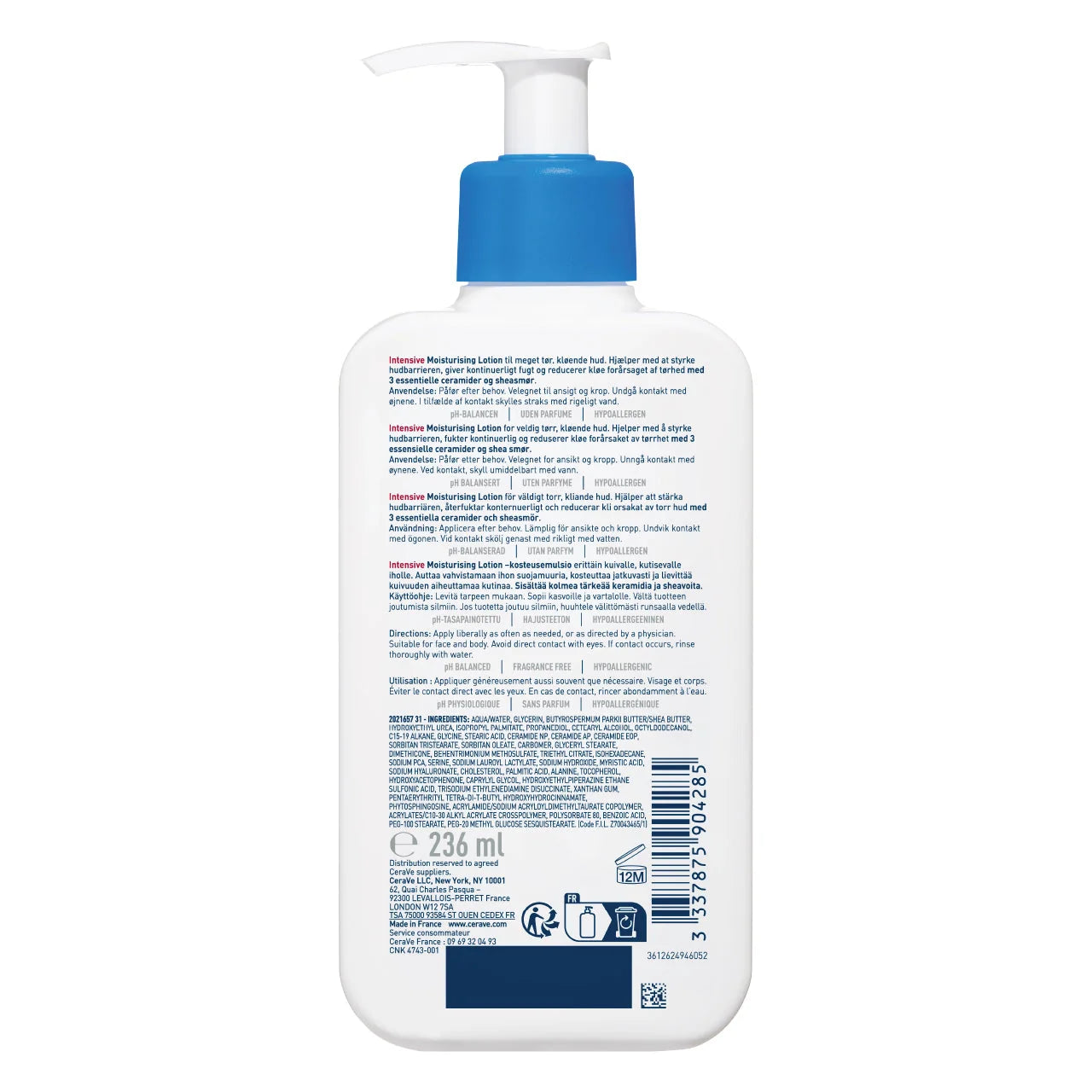 CeraVe Intensive Moisturising Lotion 236ml for Very Dry Skin with Ceramides and Hyaluronic Acid