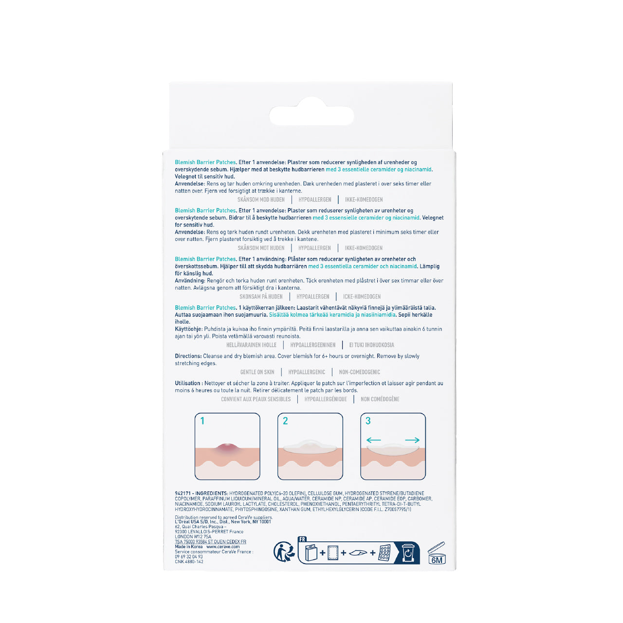 CeraVe Blemish Barrier Patches with 3 Essential Ceramides & Niacinamide 22 Patches