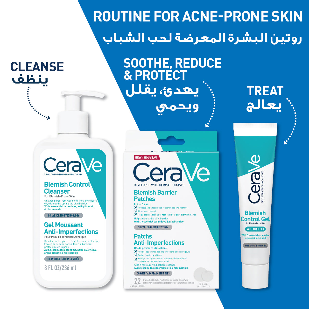 CeraVe Blemish Barrier Patches with 3 Essential Ceramides & Niacinamide 22 Patches
