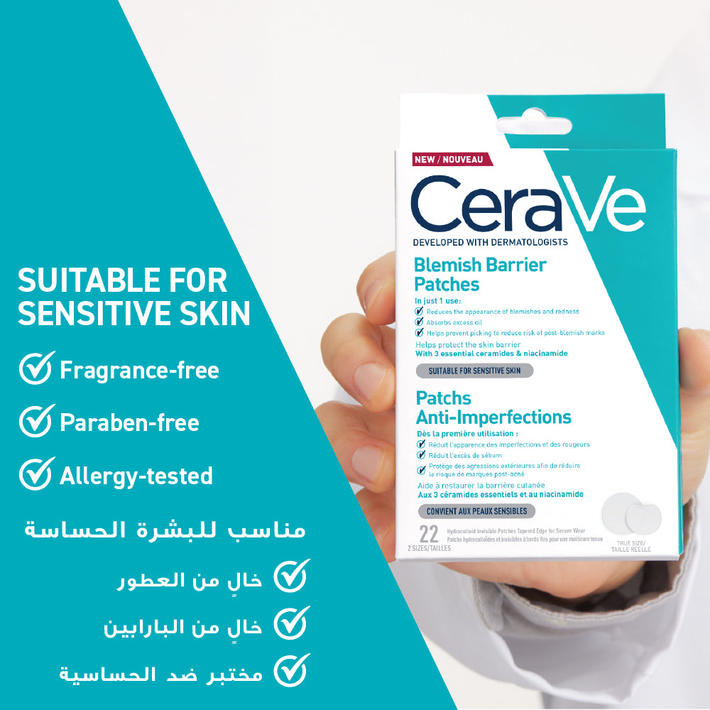 CeraVe Blemish Barrier Patches with 3 Essential Ceramides & Niacinamide 22 Patches