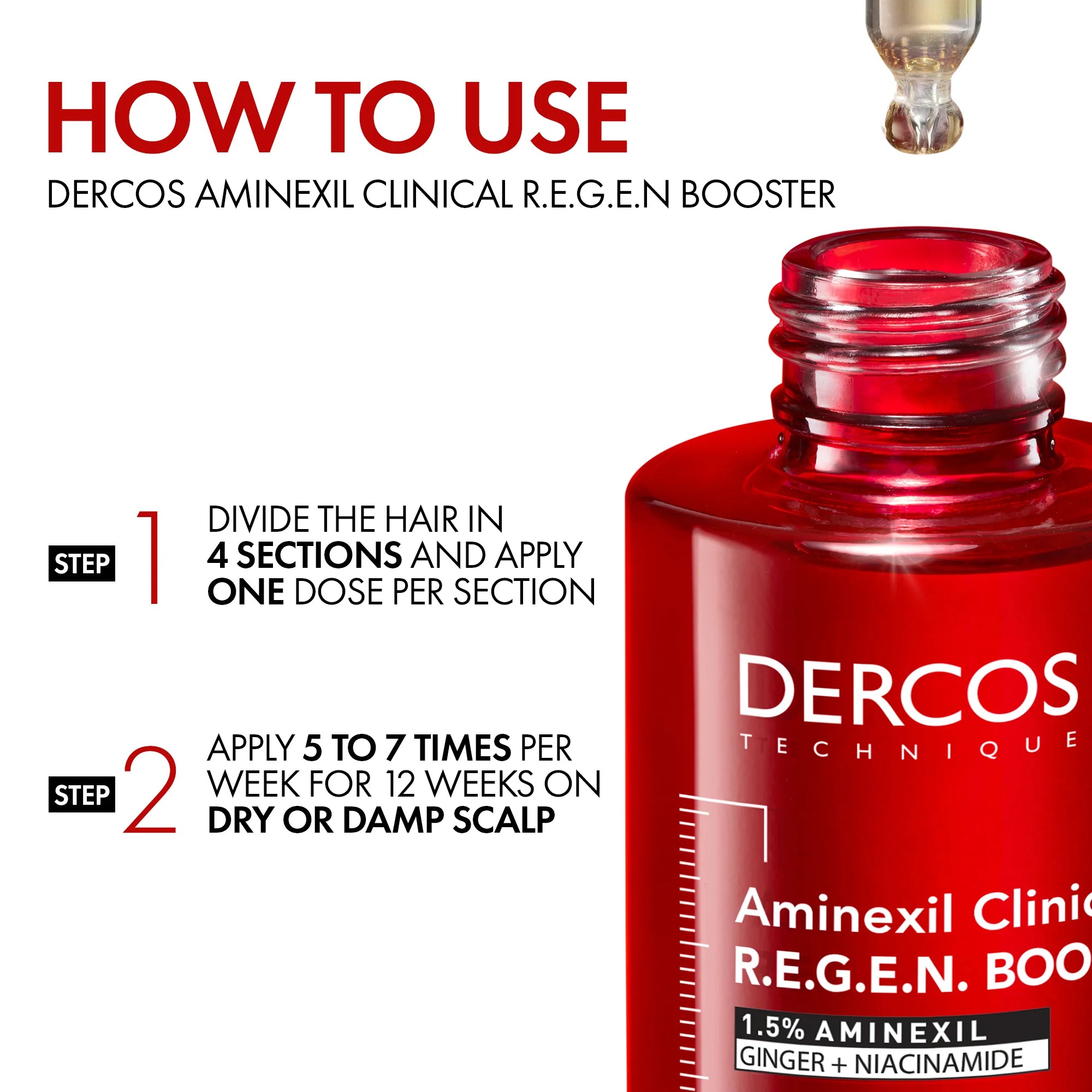 Vichy Dercos Aminexil Clinical R.E.G.E.N. Booster Hair Renewing Serum 90ml for Hair Loss