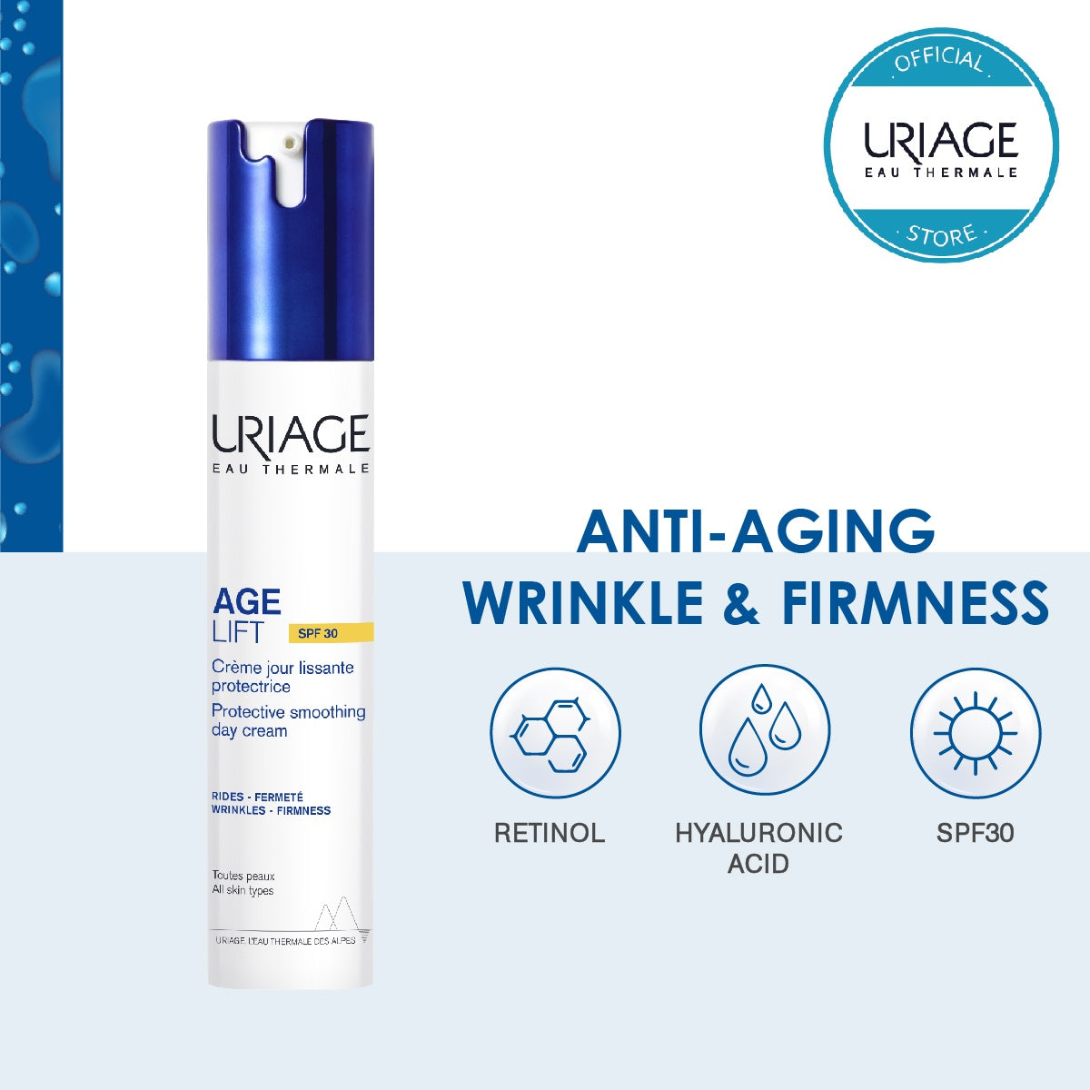 Uriage Age Lift Protective Smoothing Day Cream SPF 30 50ML - Anti-Aging Cream with Sun Protection-3