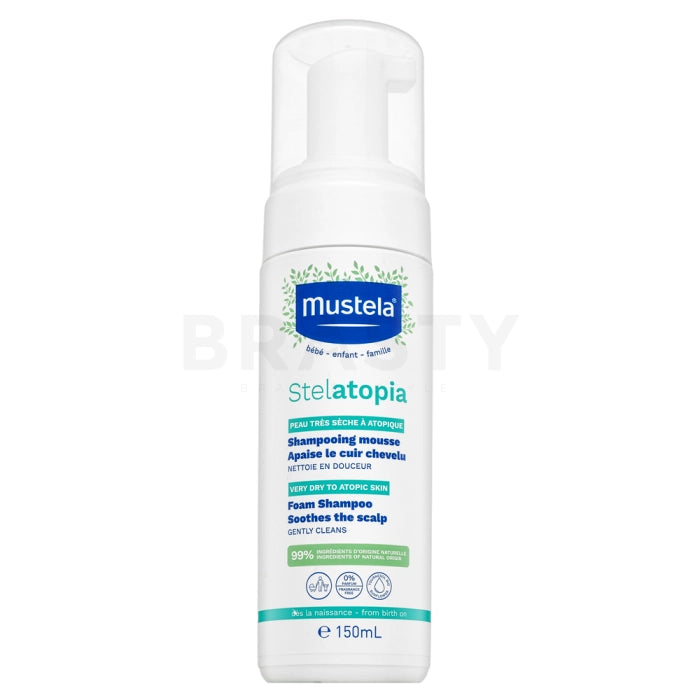 Mustela Bébé Stelatopia Foam Shampoo 150ml for Children | Gentle Cleansing for Dry Sensitive Scalp