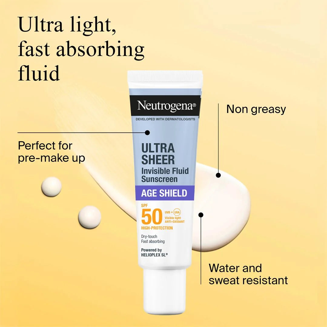 Neutrogena Ultra Sheer Age Shield Invisible Fluid Sunscreen SPF50 50ml