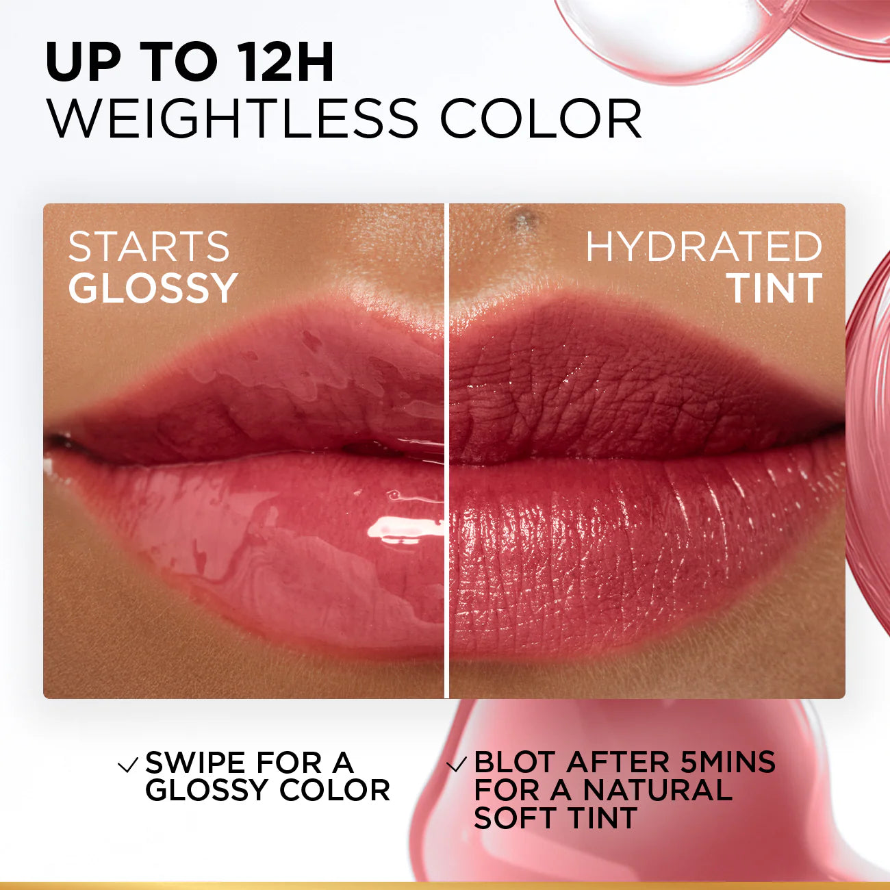 L'Oreal Paris Hyaluron Tint Lip Stain Serum Hydrating Glossy Lip Tint-5ml