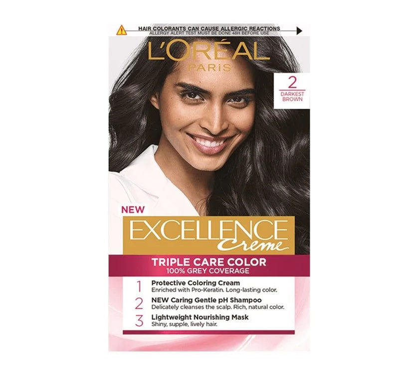 L’Oreal Excellence Creme Hair Color – 100% Grey Coverage with Triple Care- 26 Shades-2
