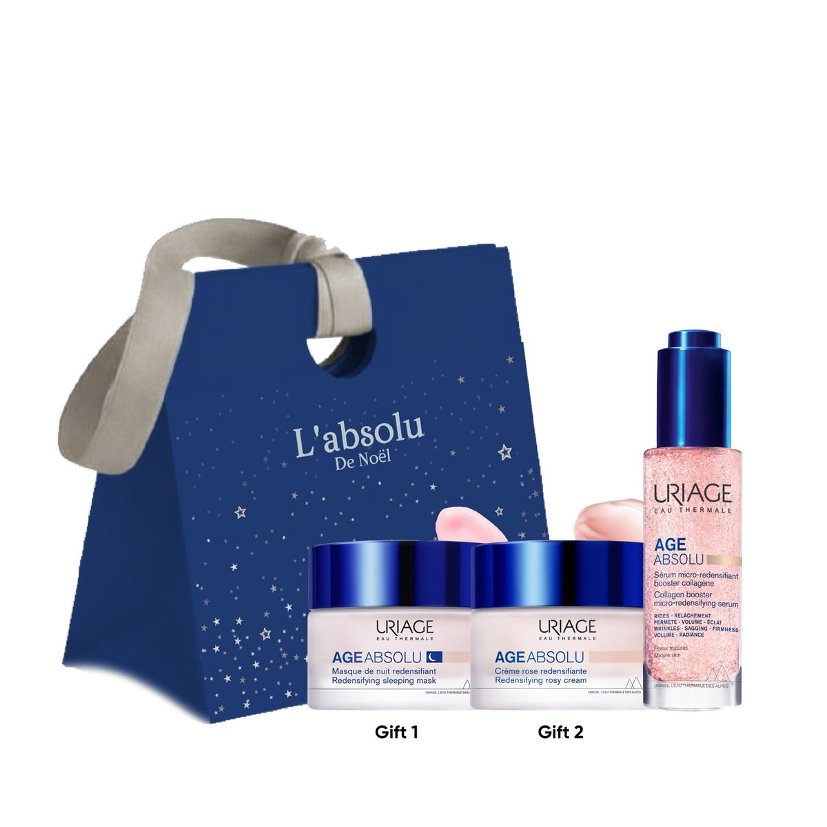 URIAGE Age Absolu Collagen Booster Serum Anti Aging Gift Set with Free Redensifying Sleeping Mask and Redensifying Rosy Cream-1