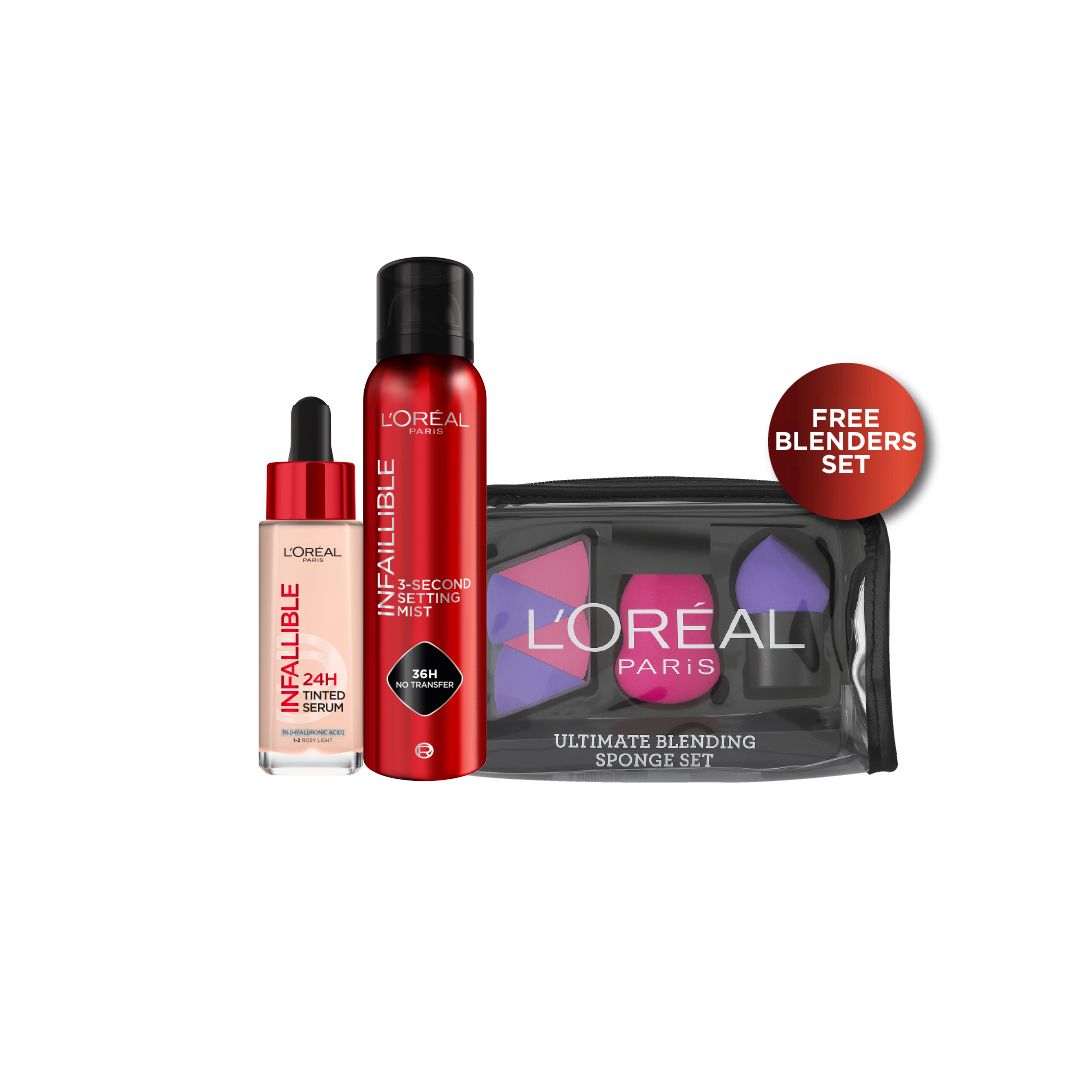L’Oreal Paris Infallible 24H Tinted Serum and Setting Mist 20% Off with Free Blender-1