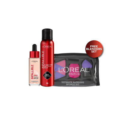 L’Oreal Paris Infallible 24H Tinted Serum and Setting Mist 20% Off with Free Blender