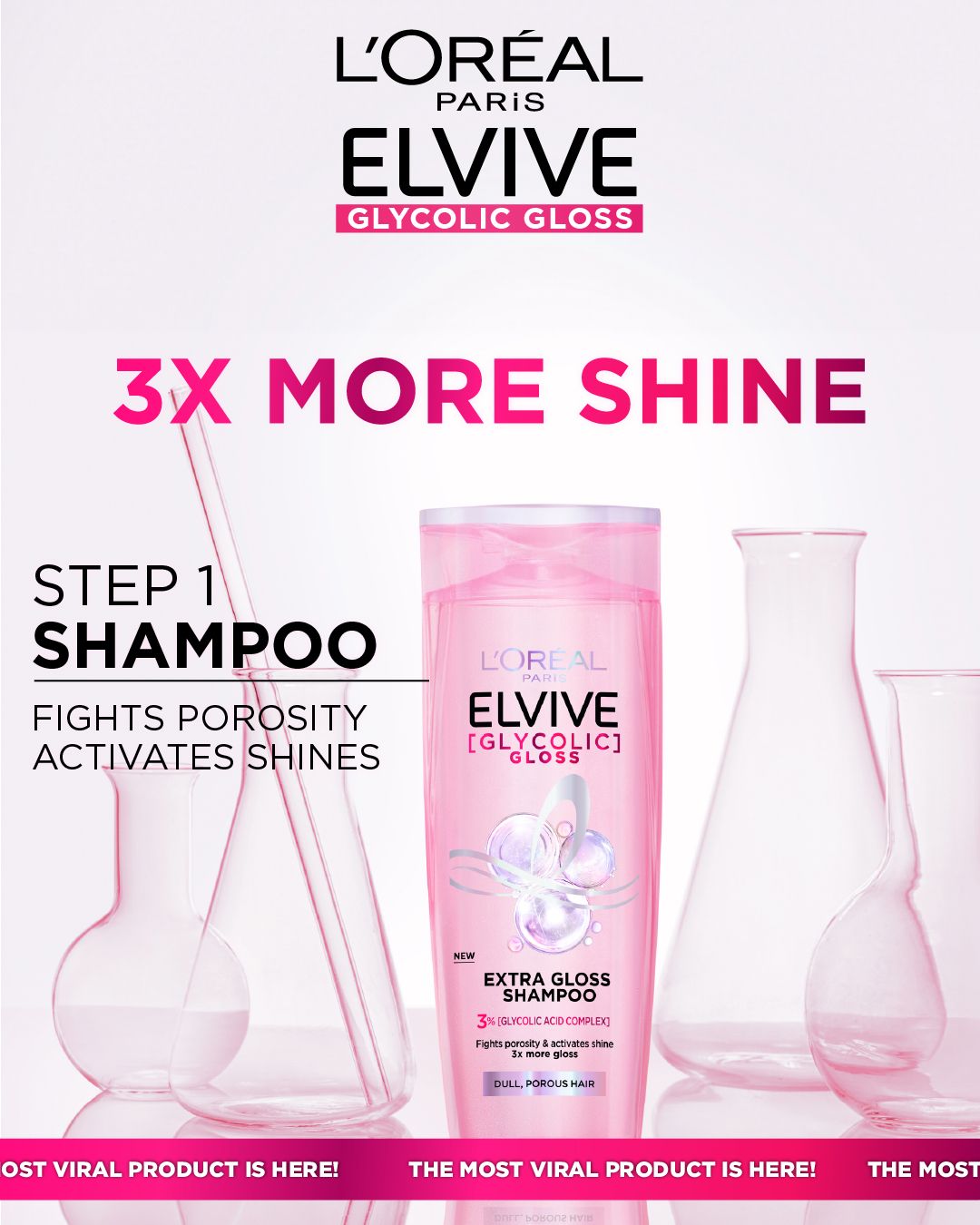 L'Oreal Elvive Glycolic Gloss Shampoo 400ml – Sulfate-Free Shine Boost- L'oreal-2