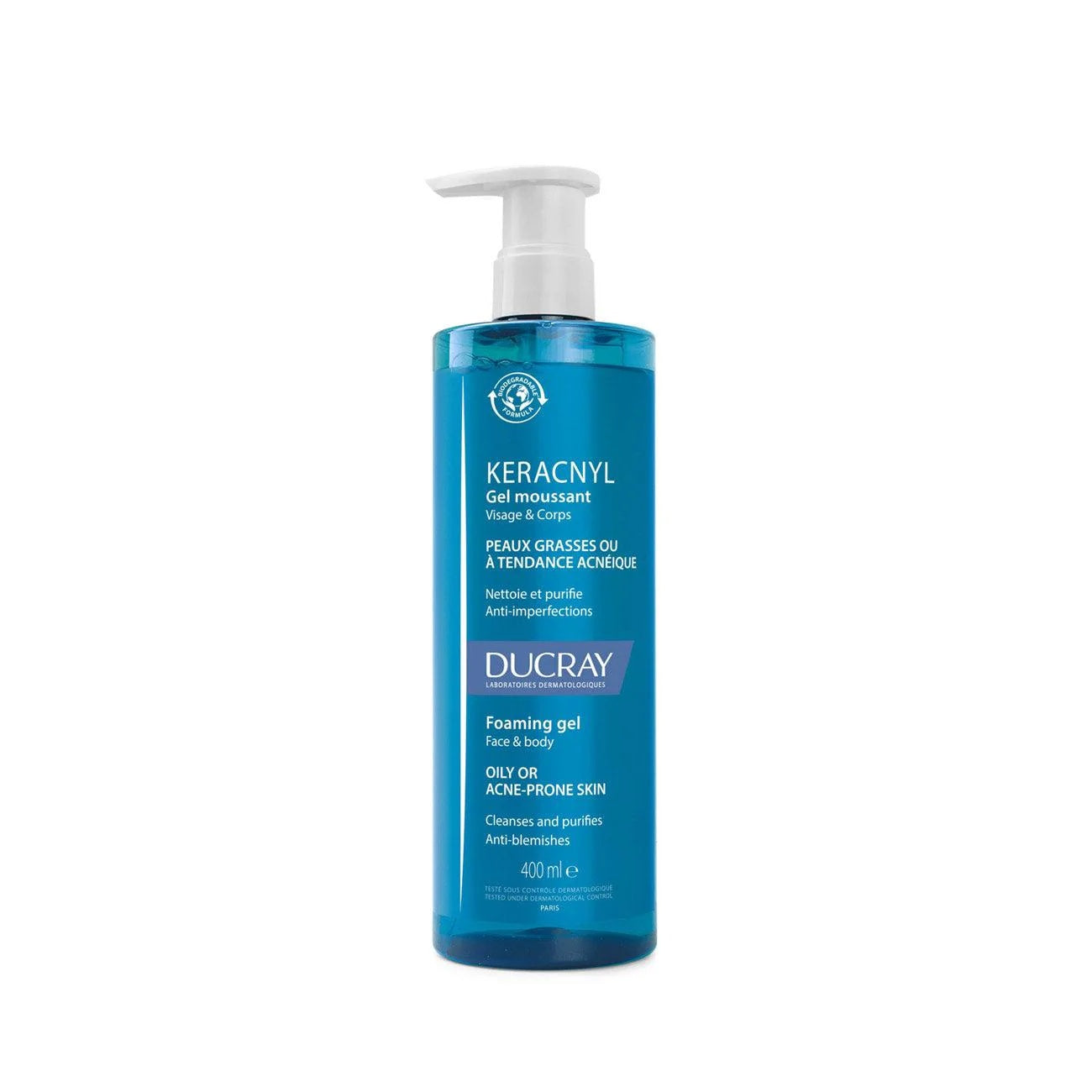 Ducray Keracnyl Foaming Gel Cleanser | Acne-Prone and Oily Skin | Gently Cleanses, Reduces Oil, Fights Breakouts | Available in 200ml & 400ml-1