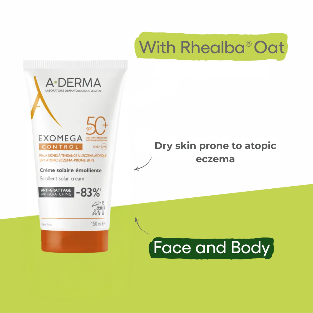 ADerma Exomega Emollient Sunscreen SPF50+ for Dry to Atopic Skin 150ml