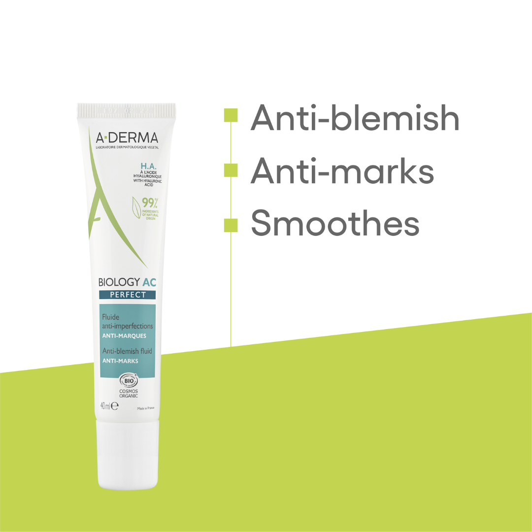 Aderma Biology AC Perfect Anti-blemish fluid and get a FREE 200ml Biology AC Purfifying foaming gel