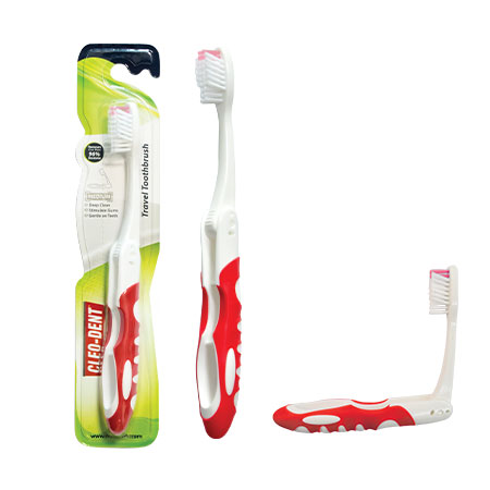 Cleo-Dent Travel Medium Tooth Brush – Foldable Compact Brush for On-the-Go Oral Care-3