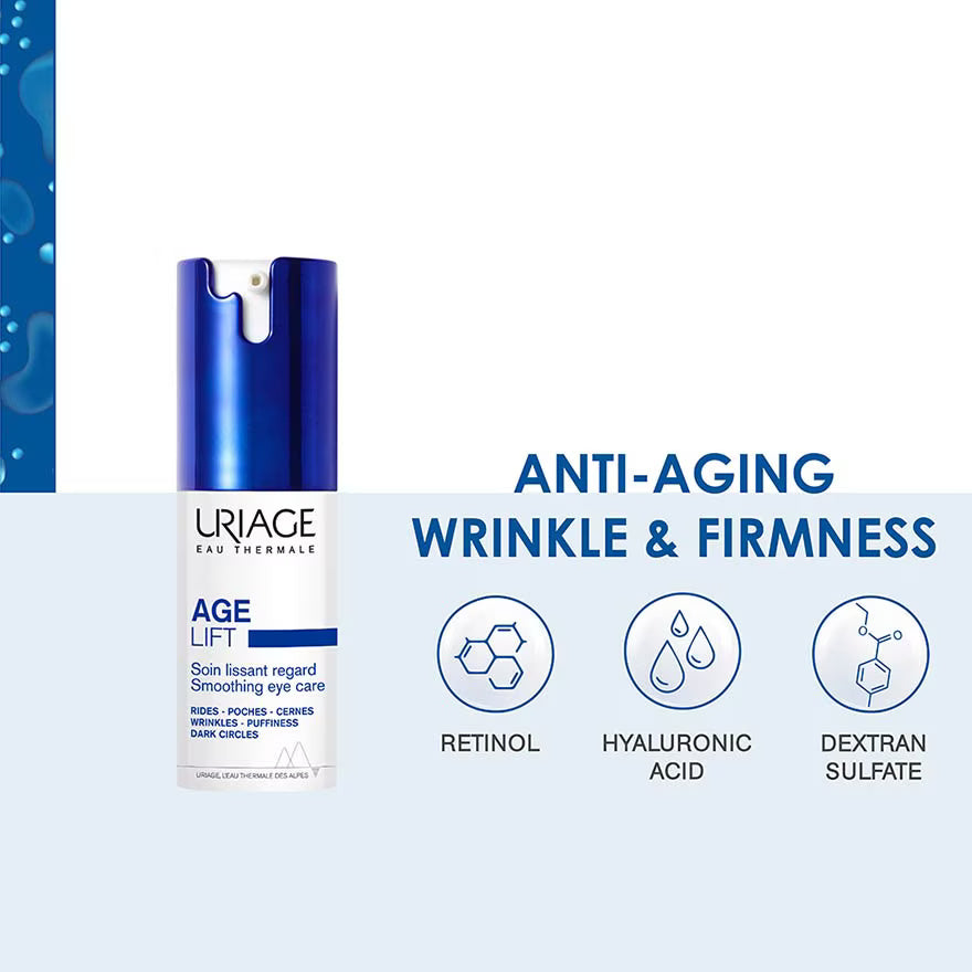 Uriage Age Lift Smoothing Eye Care 15ML - Anti-Aging Treatment for Wrinkles and Puffiness-3
