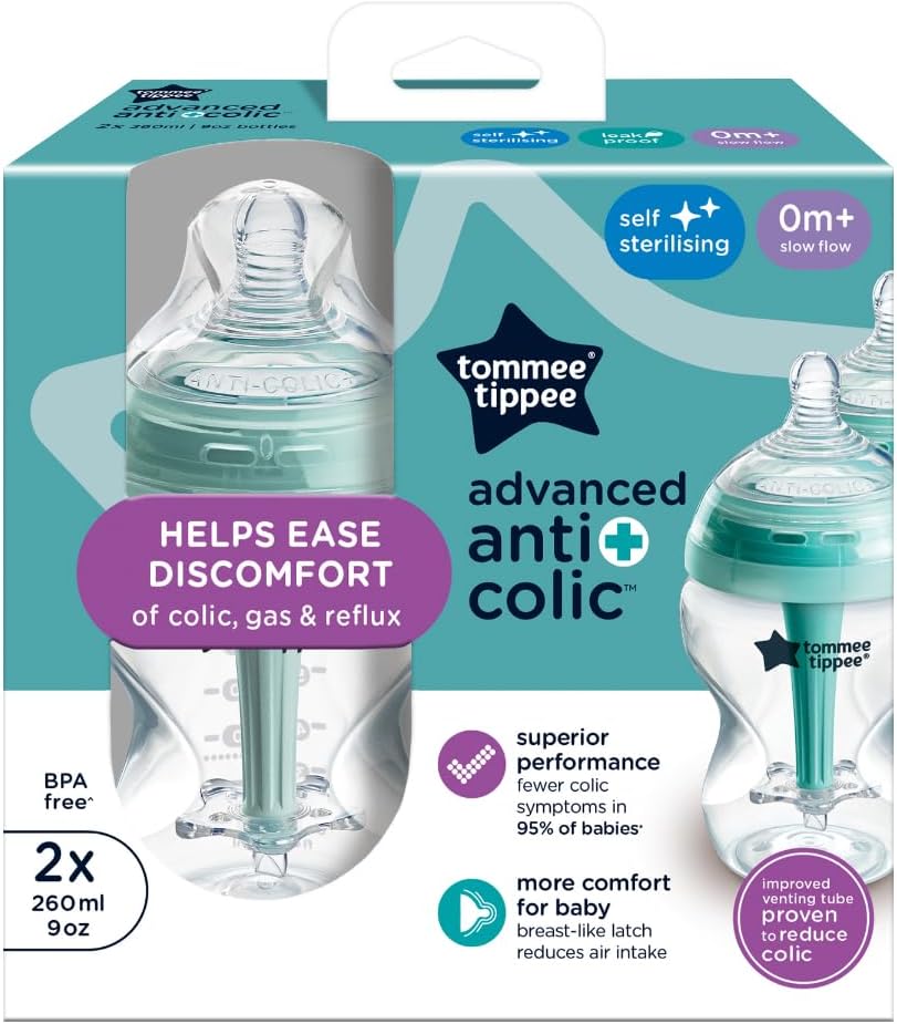 Tommee Tippee 0+m  Pack of 2x 260ml Combat Colic Feeding Bottles-2