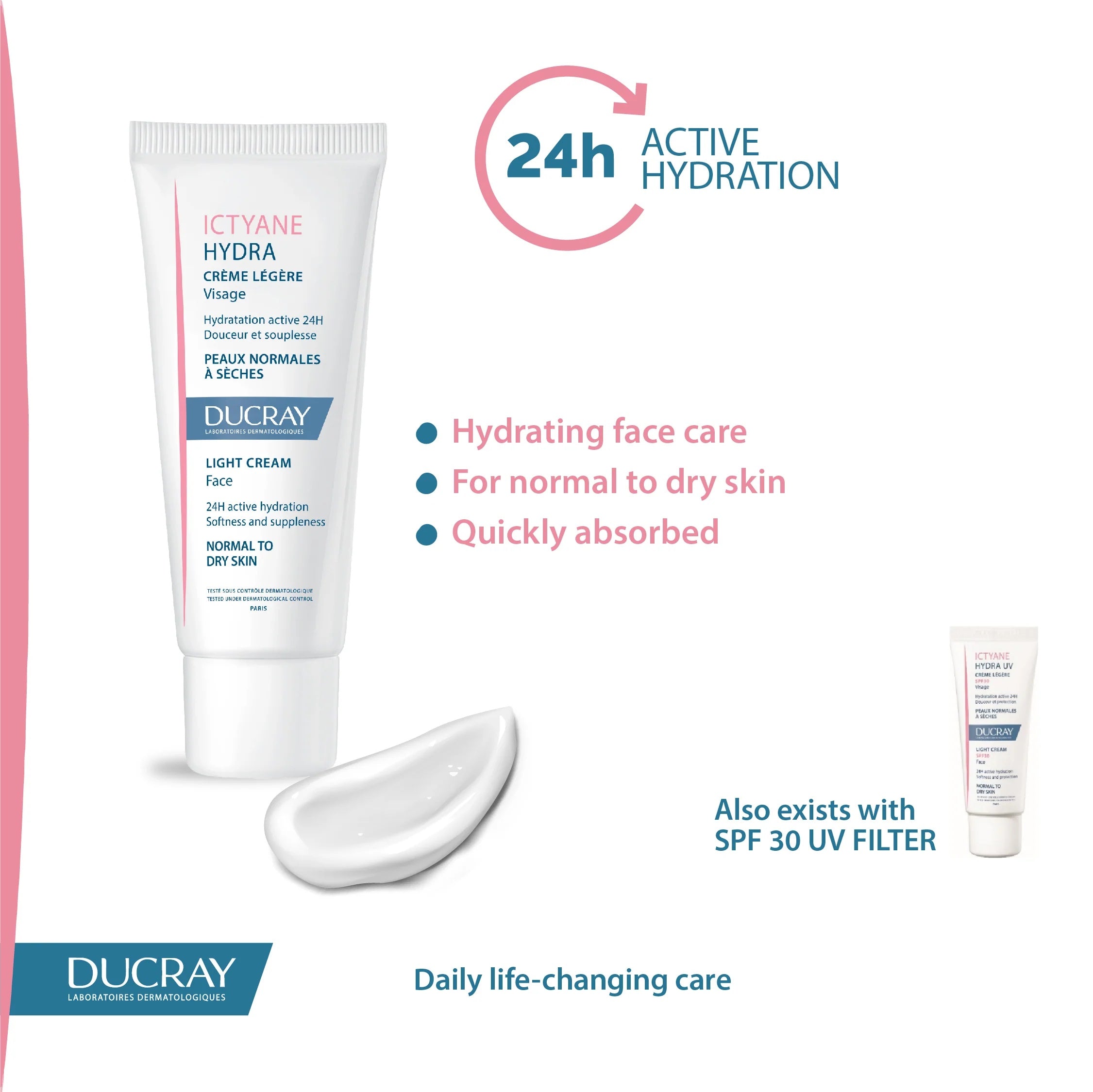 Ducray Ictyane Hydra Light Cream for Normal to Dry Skin 40ml-5