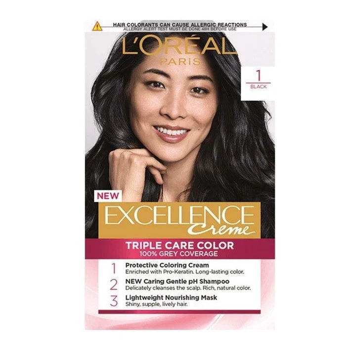 L’Oreal Excellence Creme Hair Color – 100% Grey Coverage with Triple Care- 26 Shades-1