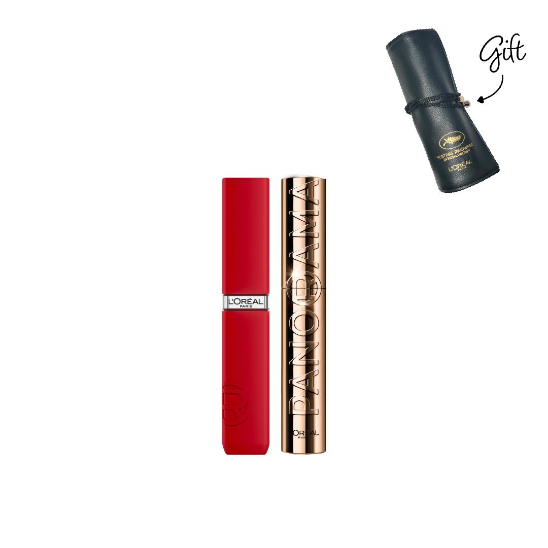 L'Oréal Paris Cannes Makeup Set – Panorama Mascara & Lipstick + Free Cannes Pouch-1