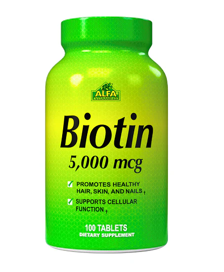 Alfa Biotin 5,000 mcg 100 Tablets – Hair, Skin & Nail Support-1