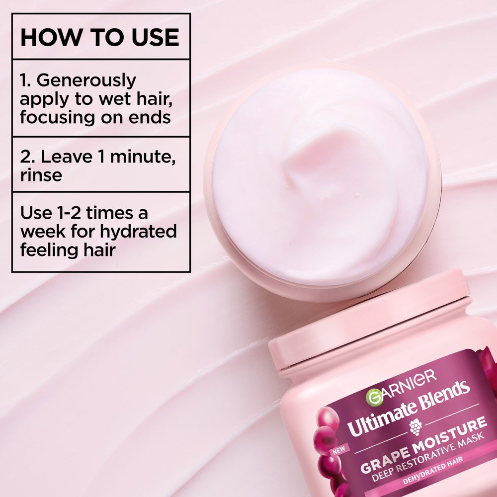 Garnier Ultra Doux Grape Moisture Hair Mask Deep Hydration and Shine Care