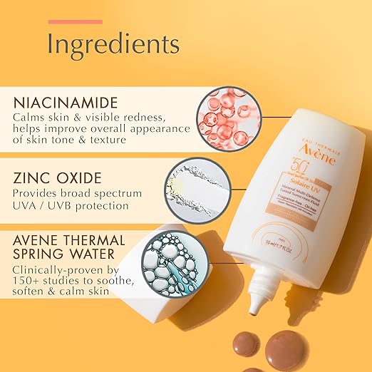 Avene Fluid Mineral Sun Protection SPF 50+ Tinted 40ML - High UV Defense for Sensitive Skin-3