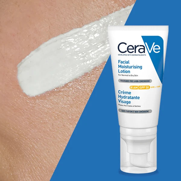 CeraVe AM Facial Moisturising Lotion SPF50 52ml | Daily Face Moisturizer and Sun Protection