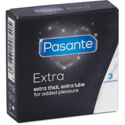 Pasante Extra Condoms 3 Pack and 12 Pack – Extra Thick with Extra Lube for More Protection-1