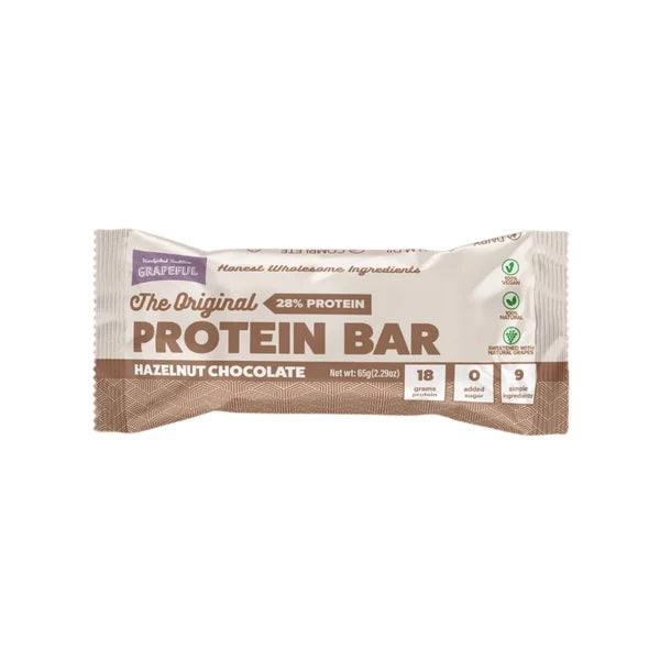 Grapeful Vegan Chocolate Hazelnut Protein Bar 65g – Healthy Energy Snack-1
