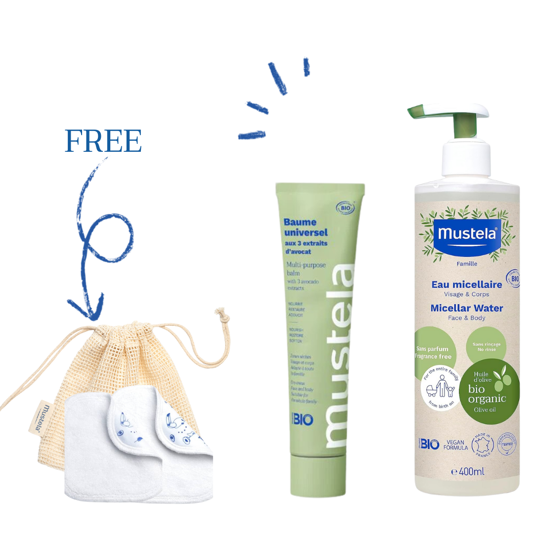 Mustela Bio Organic Micellar Water, Universal Cream, Free Organic Wipes and 2 Diaper Creams-1