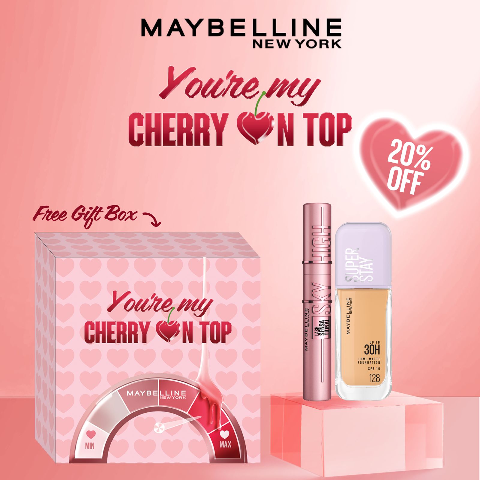 Maybelline New York  Sky High Mascara and Super Stay 30H Foundation Set 20% Off-2
