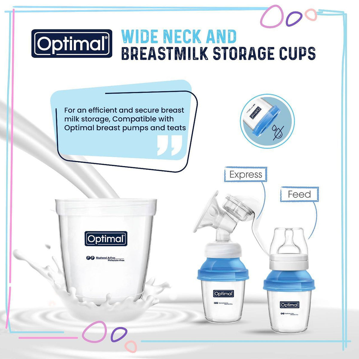 OPTIMAL P.P WIDE NECK FOOD&MILK STORAGE CUPS-2