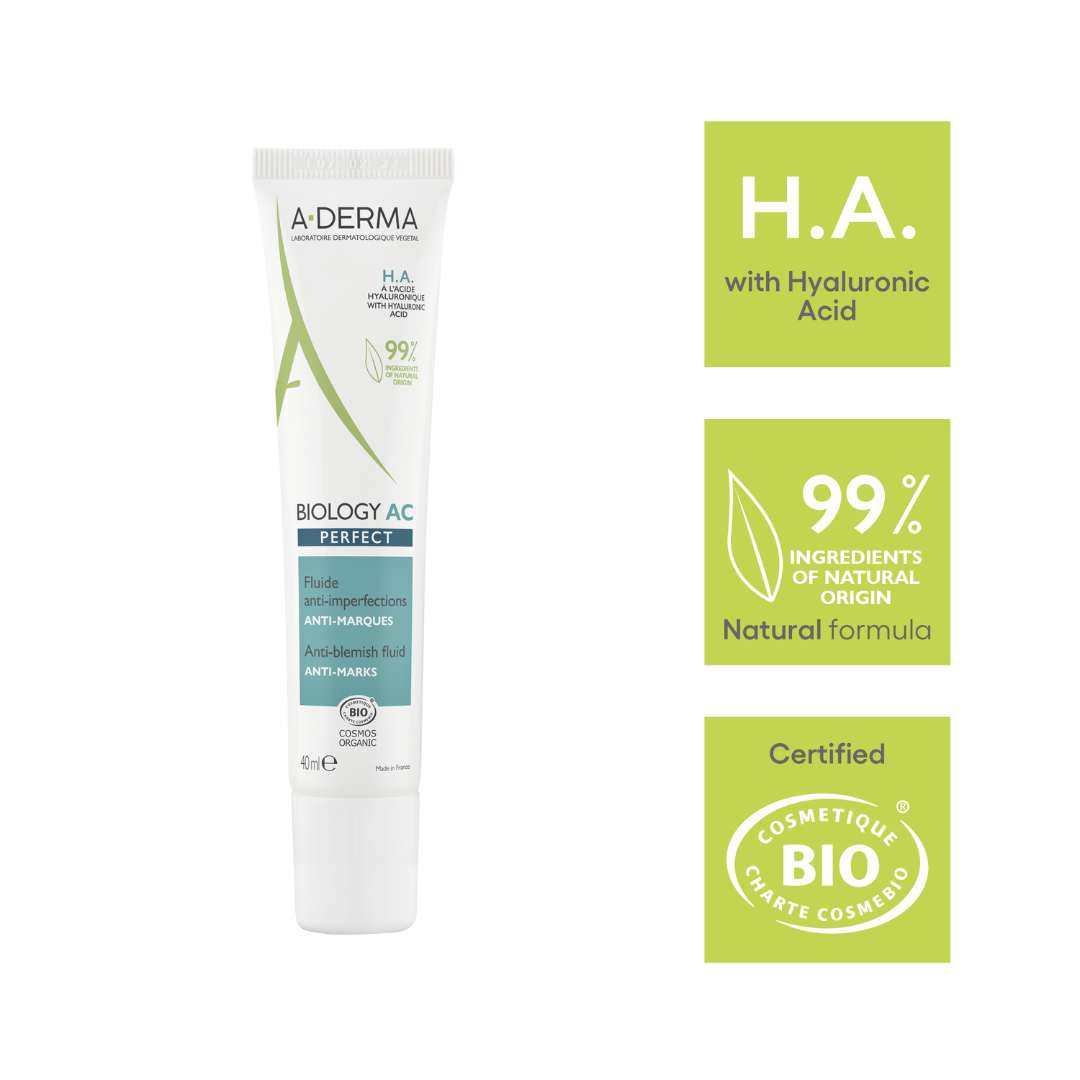 Aderma Biology AC Perfect Anti-blemish fluid and get a FREE 200ml Biology AC Purfifying foaming gel