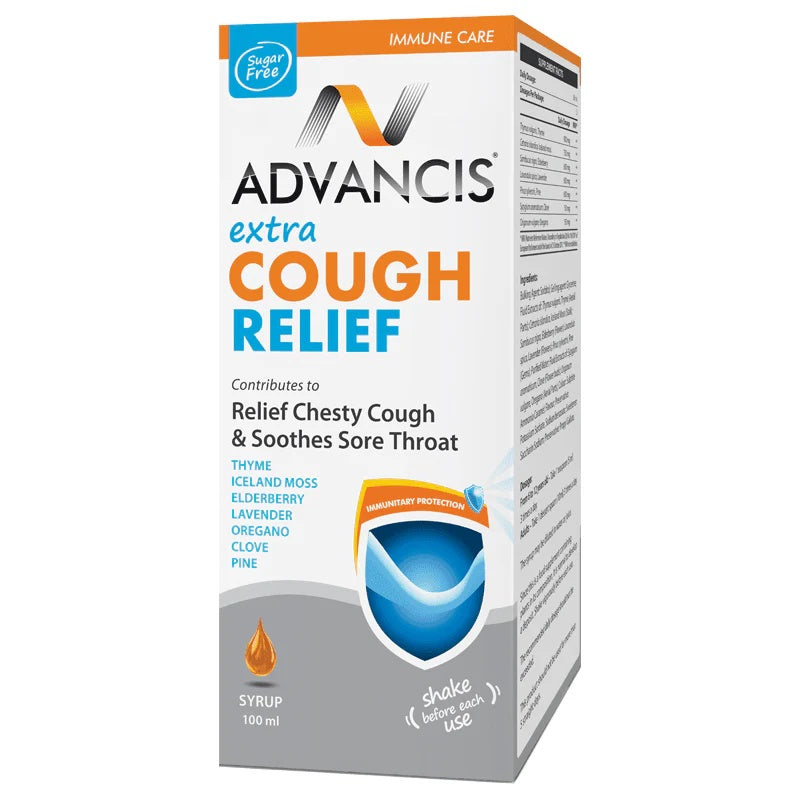 Advancis Extra Cough Relief Syrup 100ml – Chesty Cough and Throat Soothing-1