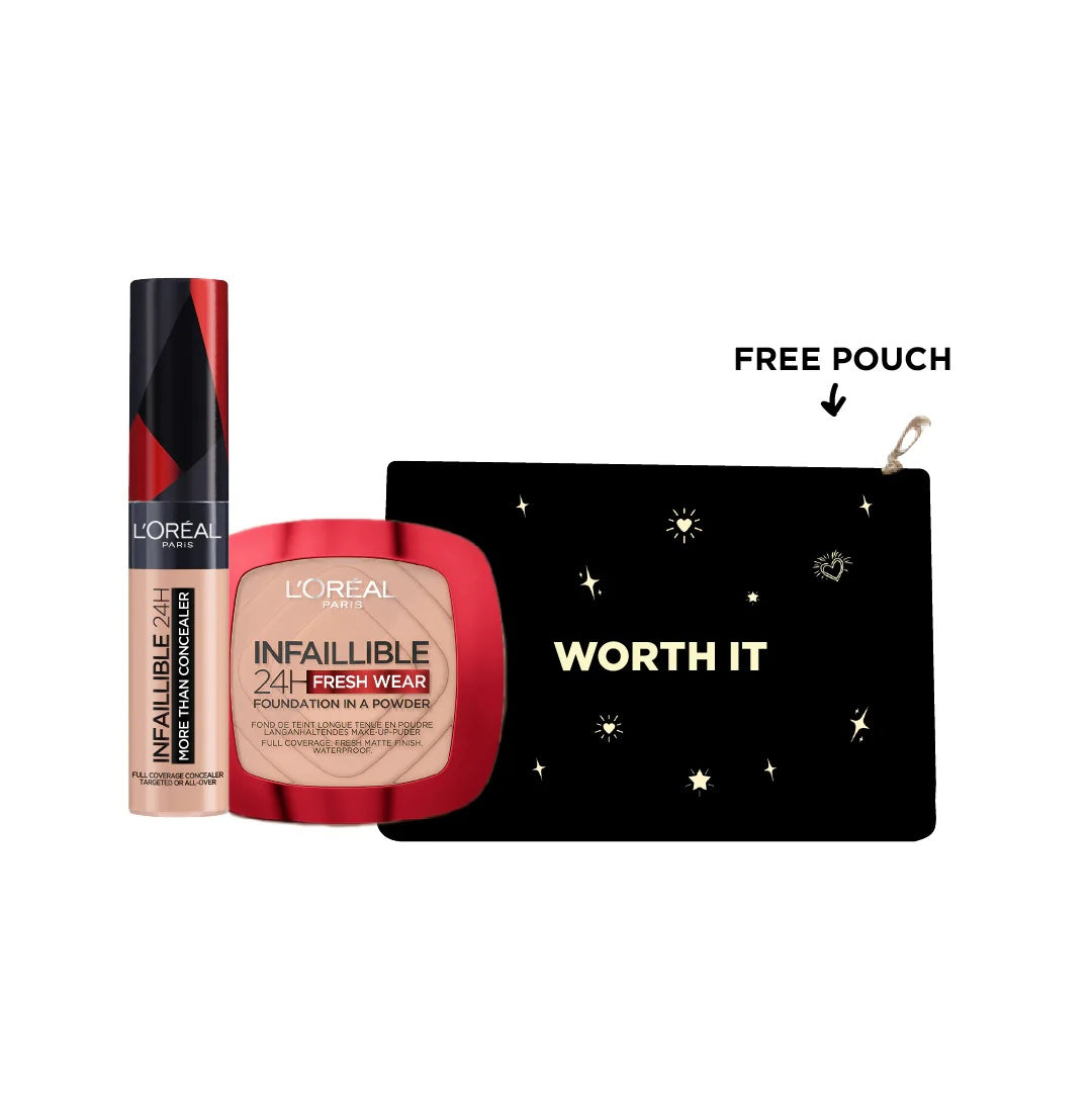 L’Oréal Paris Infallible 24H Fresh Wear Foundation + Concealer – 15% OFF + Free Pouch-1